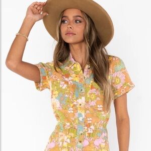 Show Me Your MuMu Floral Jumpsuit in Orange and Pink